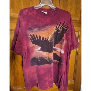 VINTAGE 2004 The Mountain T-Shirt XL Red Tie Dye Eagle Sunset RONNIE HODGE...